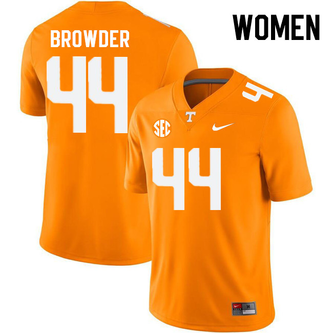 Women #44 Charlie Browder Tennessee Volunteers College Football Jerseys Stitched Sale-Orange